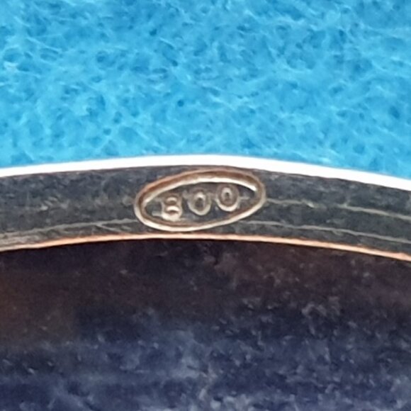 Vintage 1940s German 800 Silver Natural Sodalite Oval Brooch – 7.31g - Picture 8 of 11